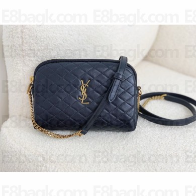 Saint Laurent Gaby zipped pouch in quilted lambskin black(original quality)