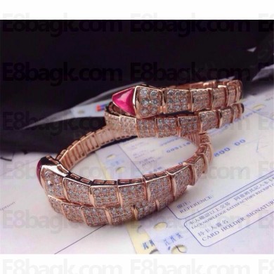 Bvlgari Serpenti Rubellite & Diamond Bracelet