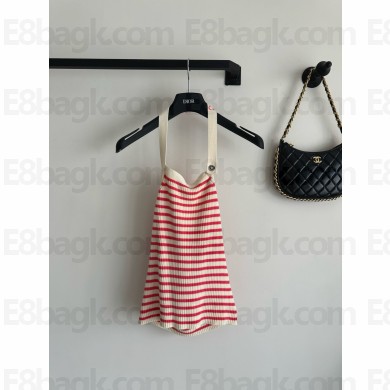 Dior Dioriviera Backless Tank Top white/red 2024