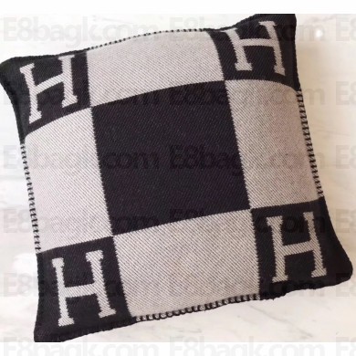 hermes cashmere pillow black