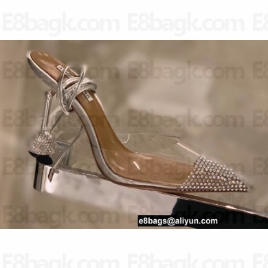 Aquazzura Heel 8.5cm PVC Nights Pumps Silver 2022