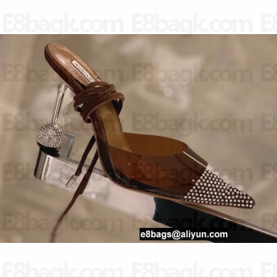 Aquazzura Heel 8.5cm PVC Nights Pumps Coffee 2022