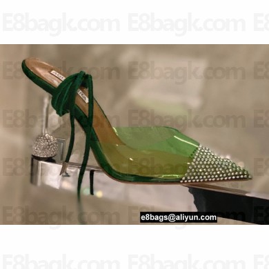 Aquazzura Heel 8.5cm PVC Nights Pumps Green 2022
