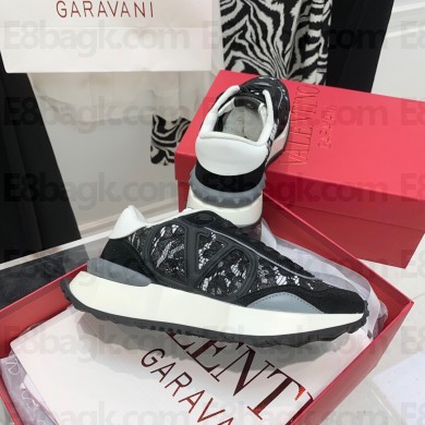 Valentino LACE AND MESH LACERUNNER SNEAKER black 2022