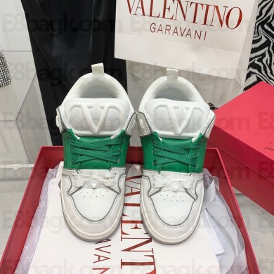 Valentino OPEN SKATE CALFSKIN AND FABRIC SNEAKER bamboo green 2022