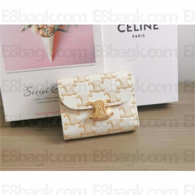 celine Small Wallet TRIOMPHE in TRIOMPHE CANVAS white/tan 2024