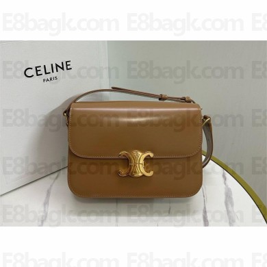CELINE Classique Triomphe Bag in shiny calfskin BRONZE 2024