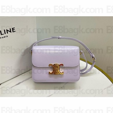 celine Teen Triomphe Bag in shiny calfskin lilac 2024