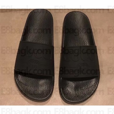 Gucci Logo Rubber Slide Sandals Black 2019