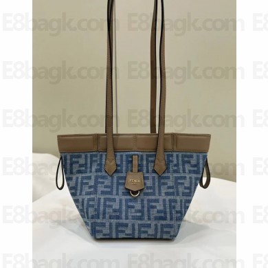 Fendi Origami Mini bag Light blue FF denim fabric that can be transformed 2024