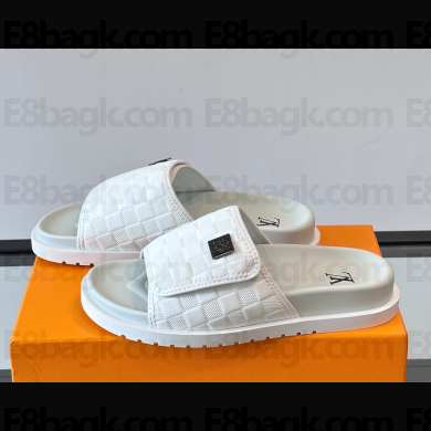 Louis Vuitton men's calfskin sandals white 2025