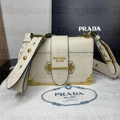 Prada Cahier Pionniere  Leather Bag 1BD045 white