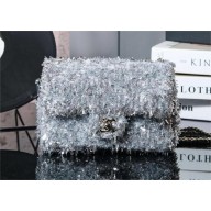 CHANEL Fringed Sequins & Silver-Tone Metal FLAP BAG SILVER AS4561 2025