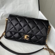 Chanel Lambskin Chain bag in black   As2563