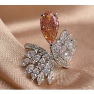 Cubic Zirconia Padparadscha Pink Sapphire Ring 03