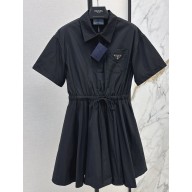 Prada Short-sleeved Re-Nylon dress 23X731 black 2025