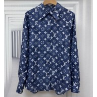 Louis Vuitton Monogram Silk Shirt blue 2025