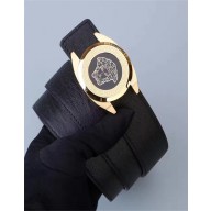Versace Calfskin Leather Watch Style Round Buckle Belt(99-722109)