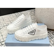 PRADA Double Wheel Re-Nylon gabardine sneakers white 2024