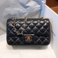 Chanel Lambskin Classic Flap bag in black A01116 with gold hardware(original quality)