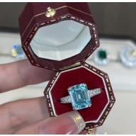 Cubic Zirconia Aquamarine Ring