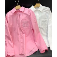 Loewe Shirt in cotton white/pink 2025