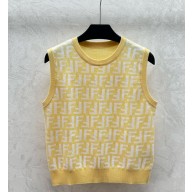FENDI Cotton jersey junior top yellow 2025