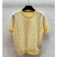 FENDI Cotton jersey t-shirt  yellow 2025