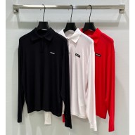 MIU MIU Cotton piqué polo shirt  MJL019 2025