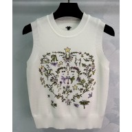 Dior Knitted embroid Tank Top white 2025