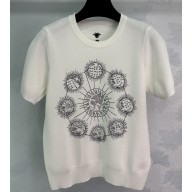 Dior Knitted embroid T-shirt white 02 2025