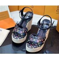louis vuitton 1AGYX0 LV x TM Helios Wedge Sandal black Monogram coated canvas 2025