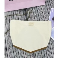 Miu Miu Denim and leather bandana top GWT064 White 2025