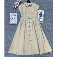 Dior dress with logo and belt beige 2025