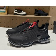 Prada men's sneakers leather and technical fabric black 2025