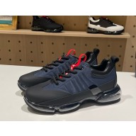 Prada men's sneakers leather and technical fabric black / blue 2025
