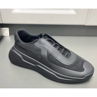 Prada men's America's Cup Re-Nylon and bike fabric sneakers 4E3608 black 2025