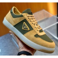 Prada men's Downtown suede sneakers green / brown 2025