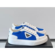 Prada men's sneakers mesh and leather white / blue 2025