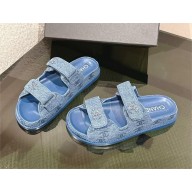 Chanel denim CC Logo Beach mules Sandals blue G45507 2025 