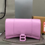 Balenciaga Cowhide "B" Metal buckle Chain bag in Pink Bb017