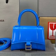 Balenciaga Cowhide Mini Hourglass Bag Blue Bb058