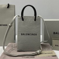 Balenciaga Palm print canvas Handbag in Gray Bb071
