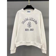 Prada Cotton fleece sweatshirt white 2025