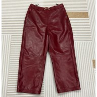 Gucci Leather pants with Horsebit detail 815063 Gucci Rosso Ancora red leather 2025