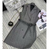 Dior grey dress with belt 2025