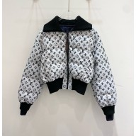LOUIS VUITTON white monogram Cropped Puffer Jacket 2024
