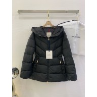 Moncler Brosse Diagonal-Quilted Hooded Short Down Jacket BLACK 2024