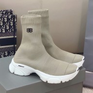 Balenciaga Ribbed 3D fabric speed 3.0 sports shoes in Beige Bs006 2021
