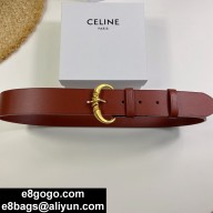 Celine Oil wax cowhide belt in red   Cey002